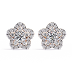 Floral Diamond Stud Earrings