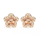 Floral Diamond Stud Earrings