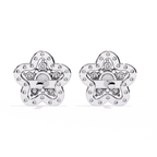 Floral Diamond Stud Earrings