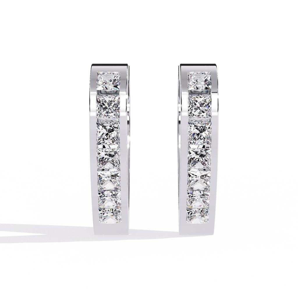 Heart Hoop Diamond Earrings