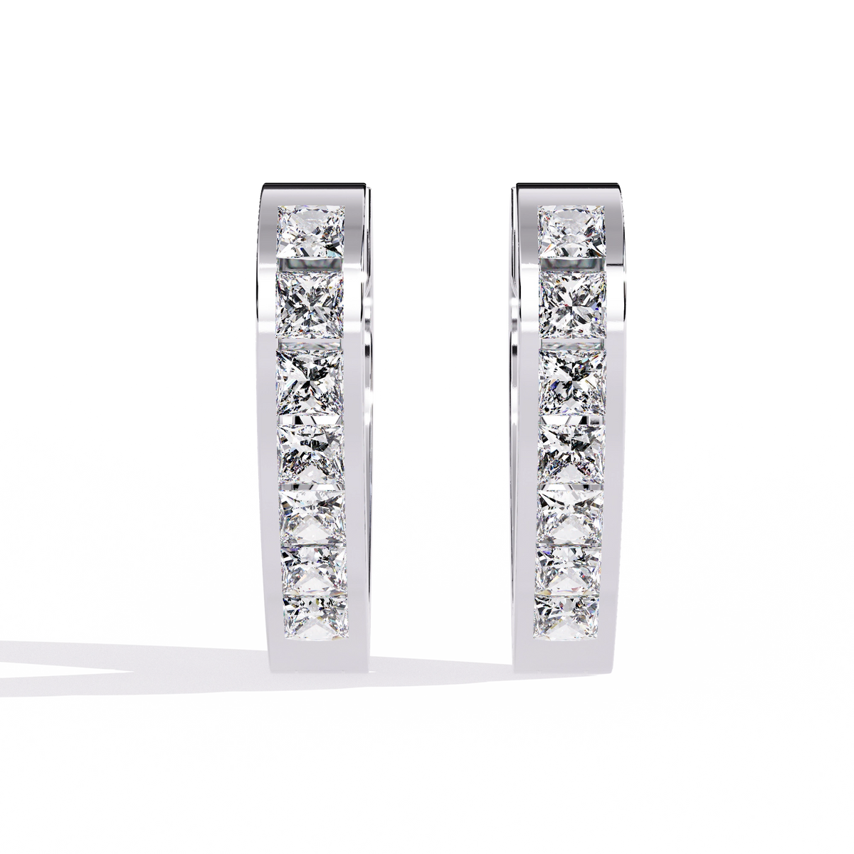 Heart Hoop Diamond Earrings
