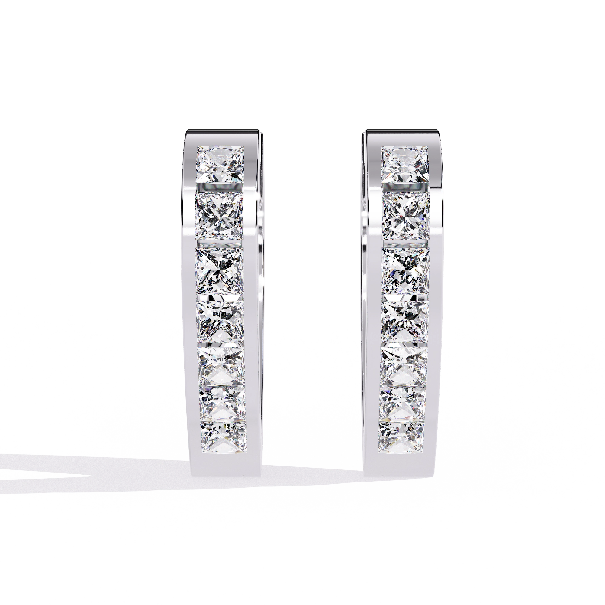 Heart Hoop Diamond Earrings