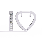 Heart Hoop Diamond Earrings