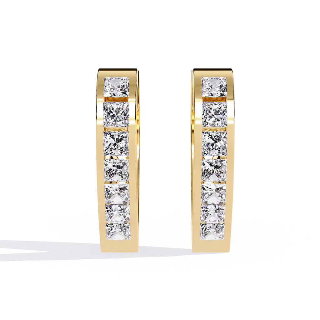 Heart Hoop Diamond Earrings