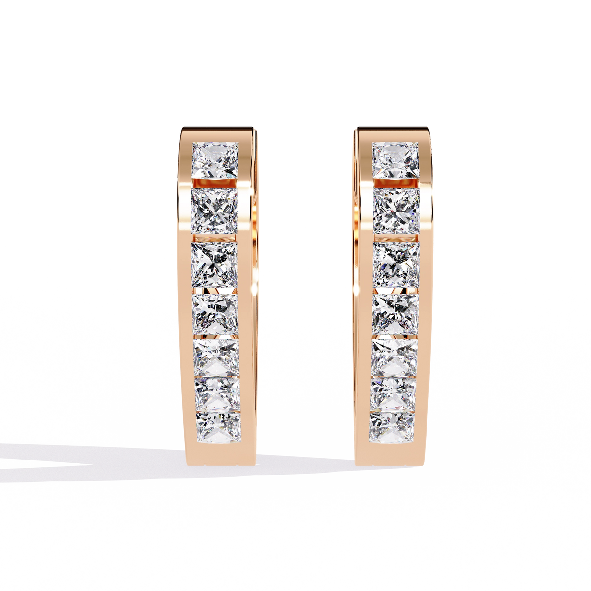 Heart Hoop Diamond Earrings