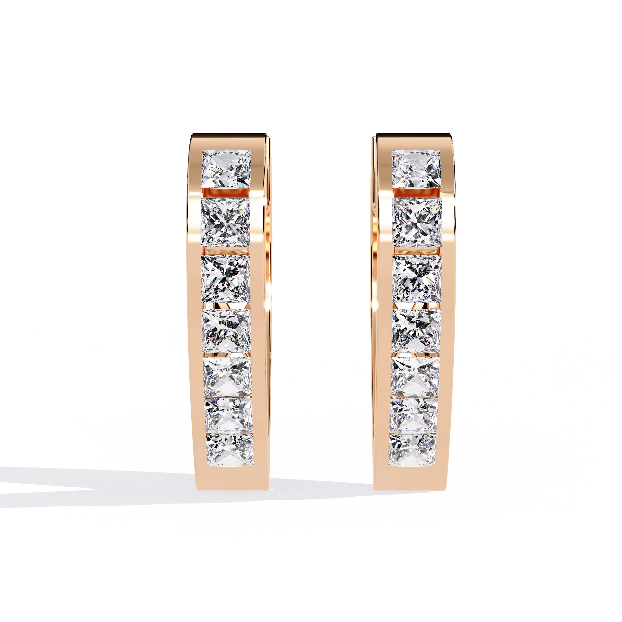 Heart Hoop Diamond Earrings