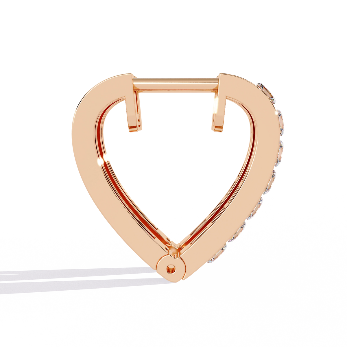 Heart Hoop Diamond Earrings