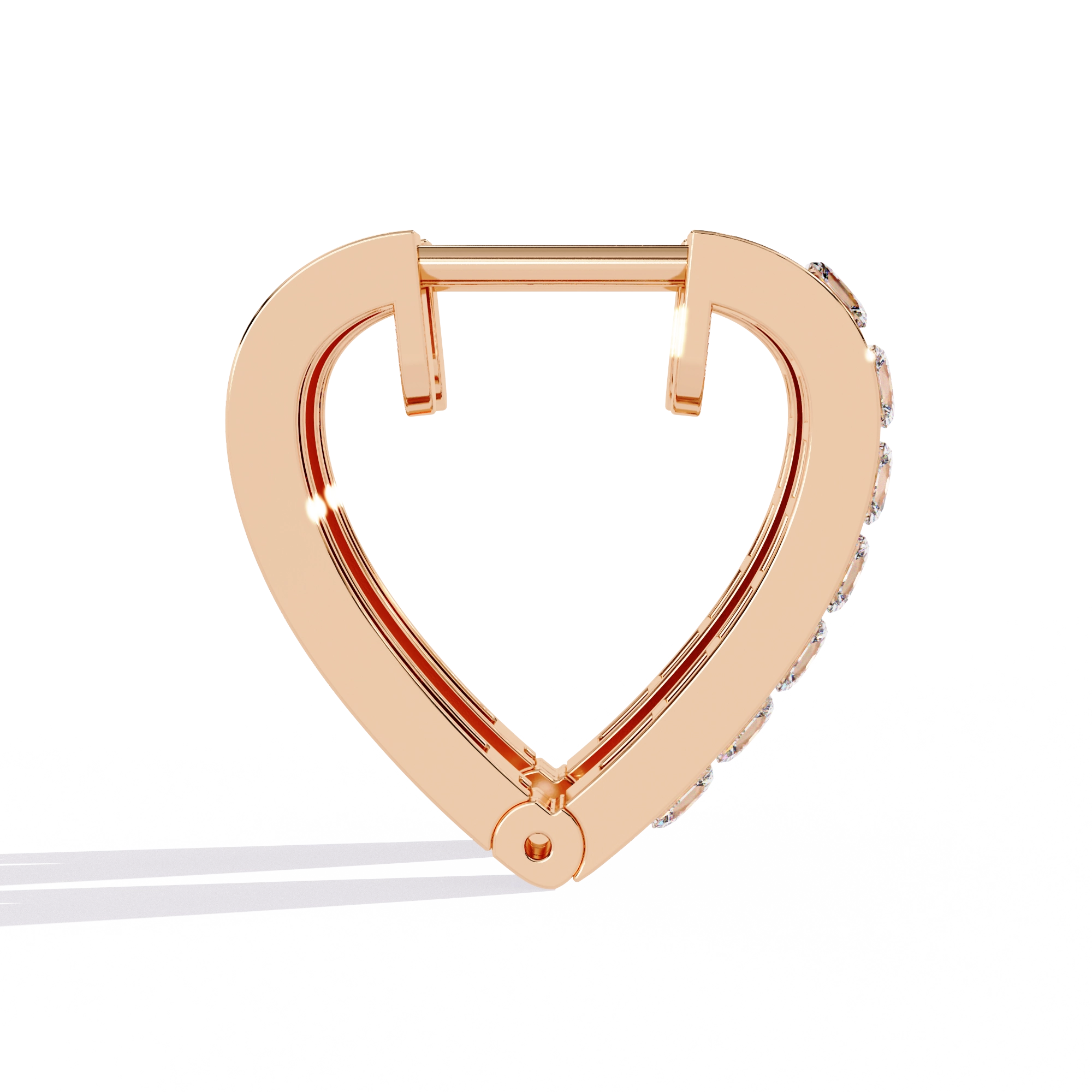 Heart Hoop Diamond Earrings