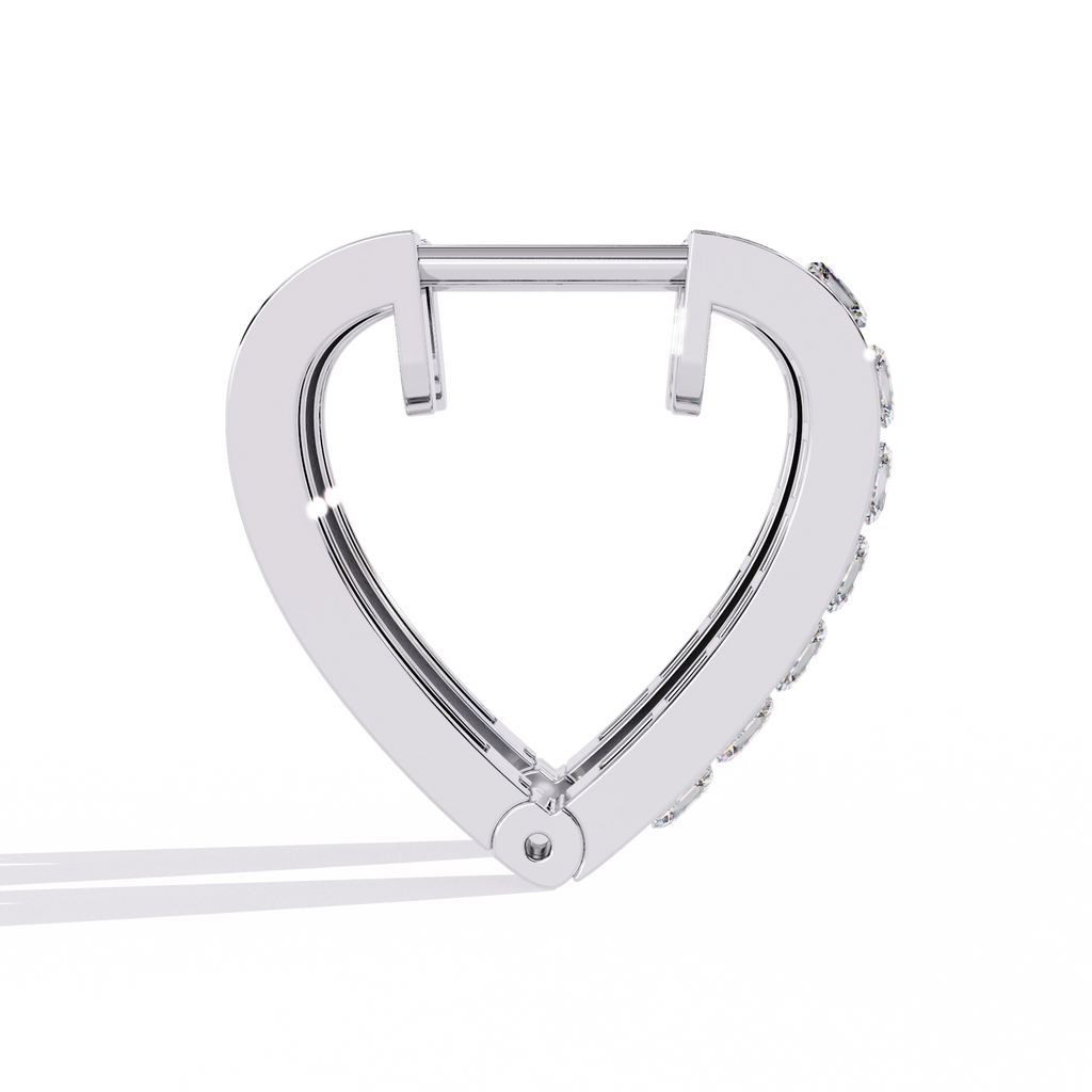 Heart Hoop Diamond Earrings