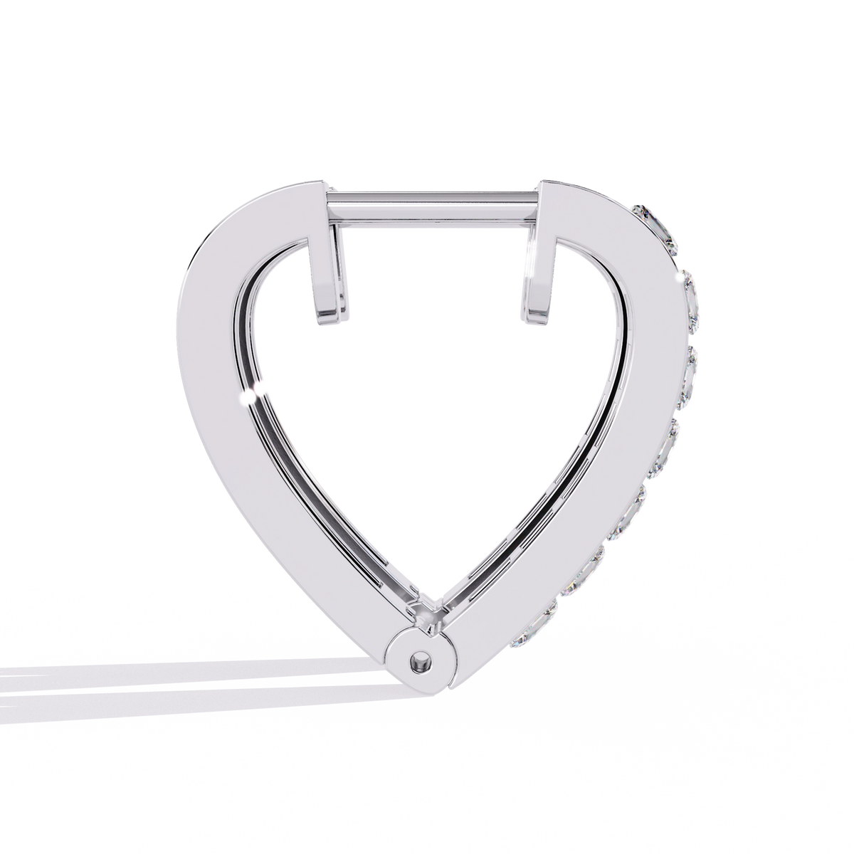 Heart Hoop Diamond Earrings