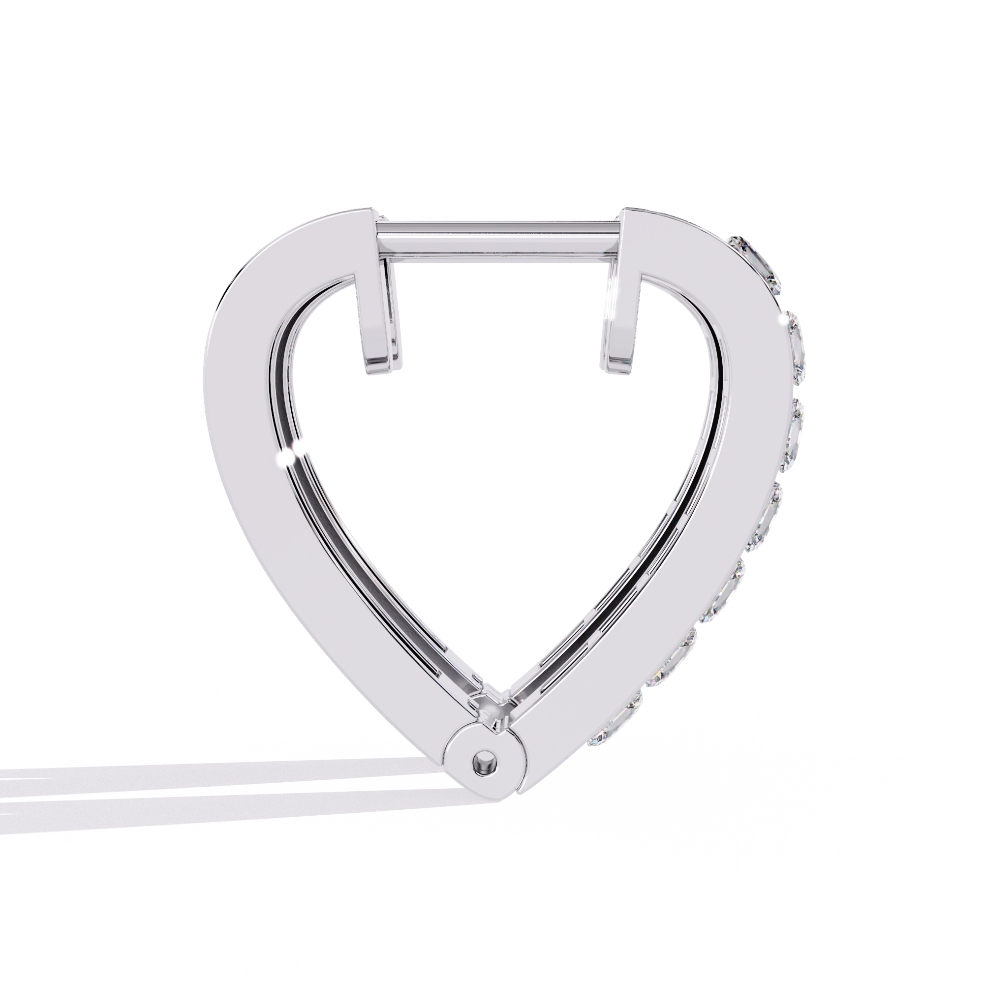 Heart Hoop Diamond Earrings