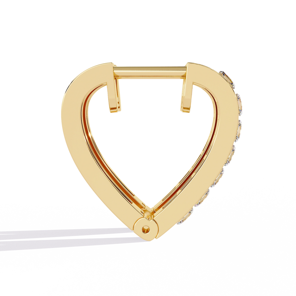 Heart Hoop Diamond Earrings