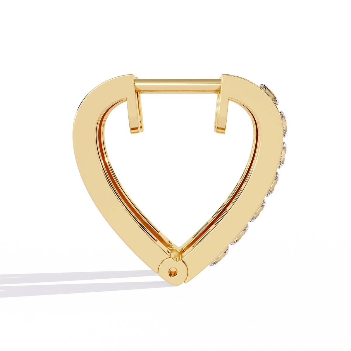 Heart Hoop Diamond Earrings