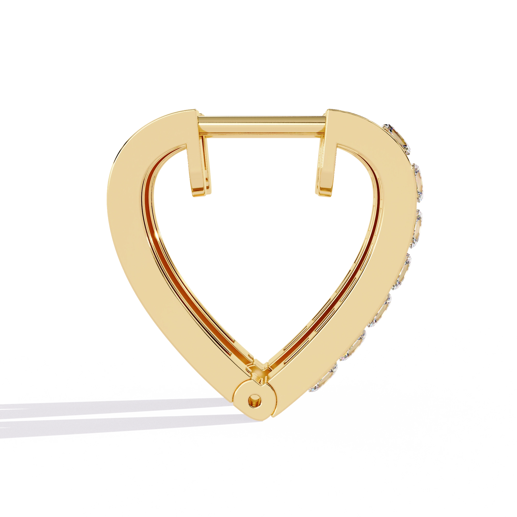 Heart Hoop Diamond Earrings