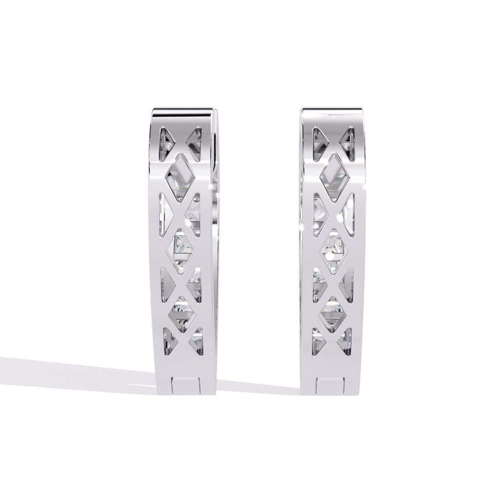 Heart Hoop Diamond Earrings