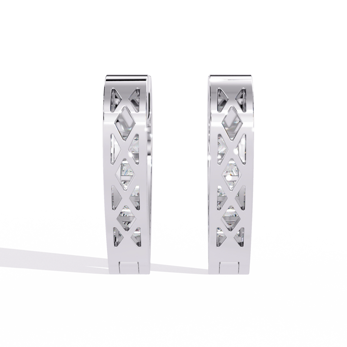 Heart Hoop Diamond Earrings