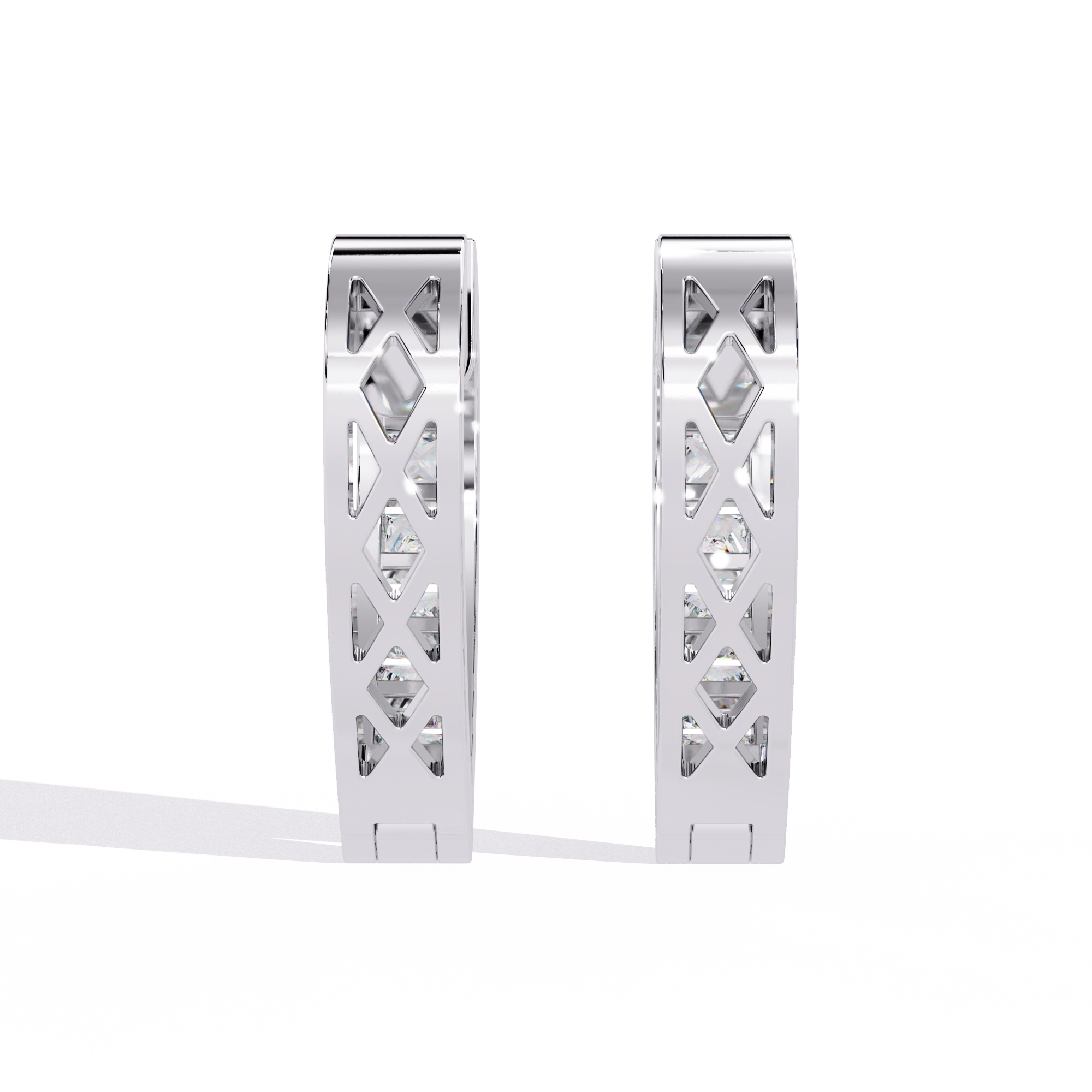 Heart Hoop Diamond Earrings