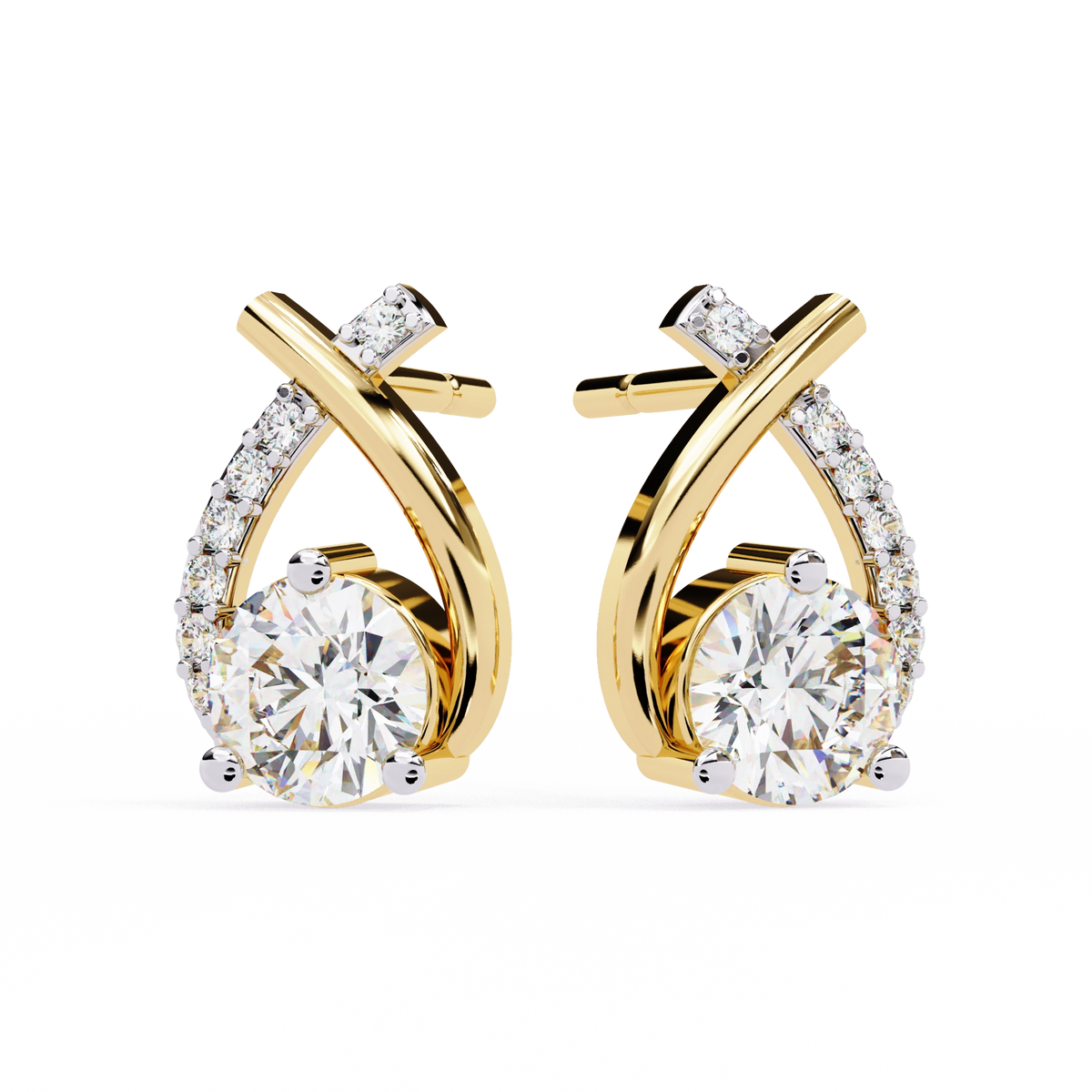 Twist Diamond Drop Earrings