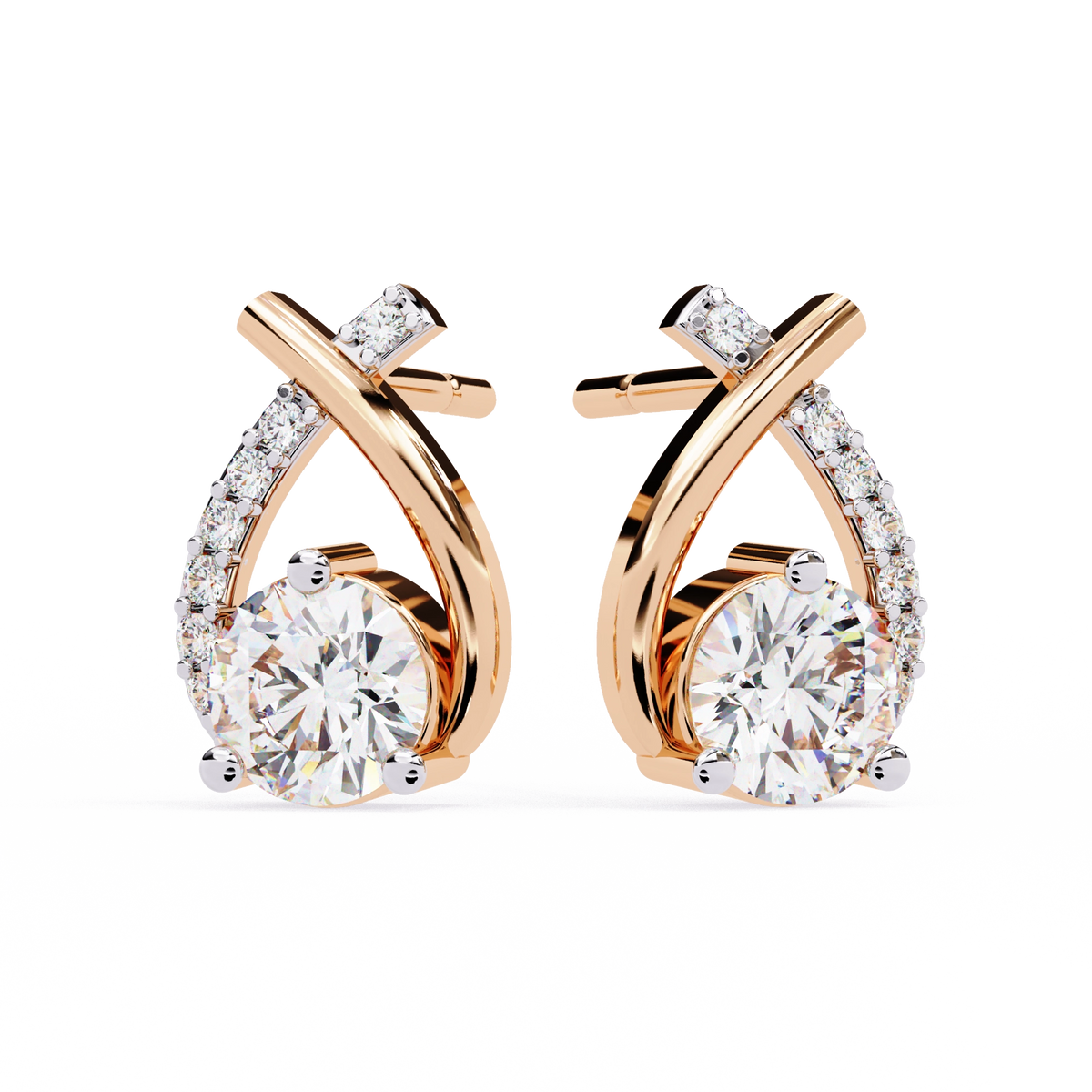 Twist Diamond Drop Earrings