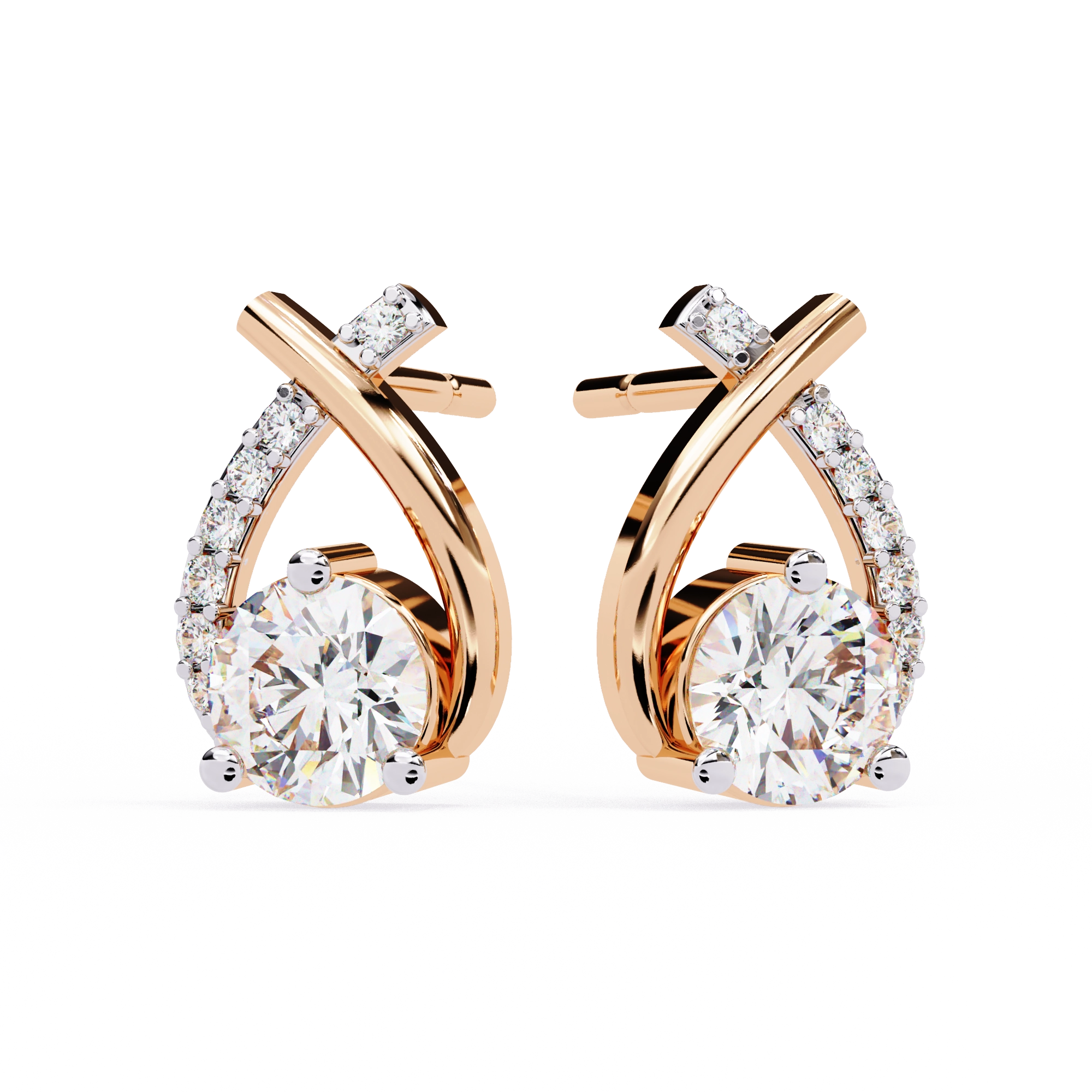 Twist Diamond Drop Earrings