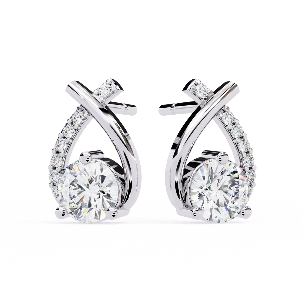 Twist Diamond Drop Earrings