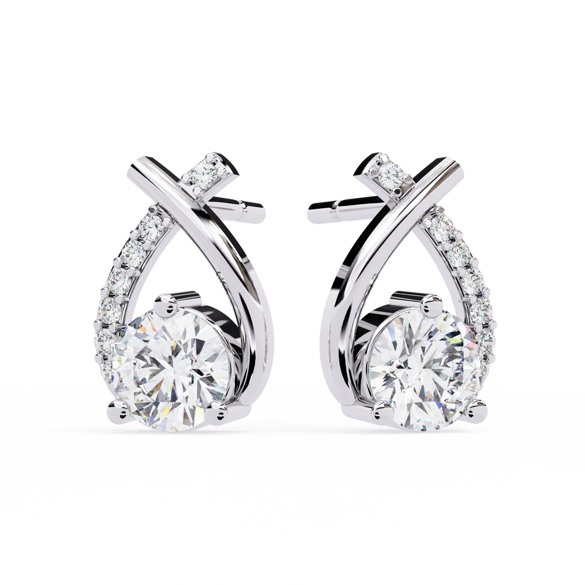 Twist Diamond Drop Earrings