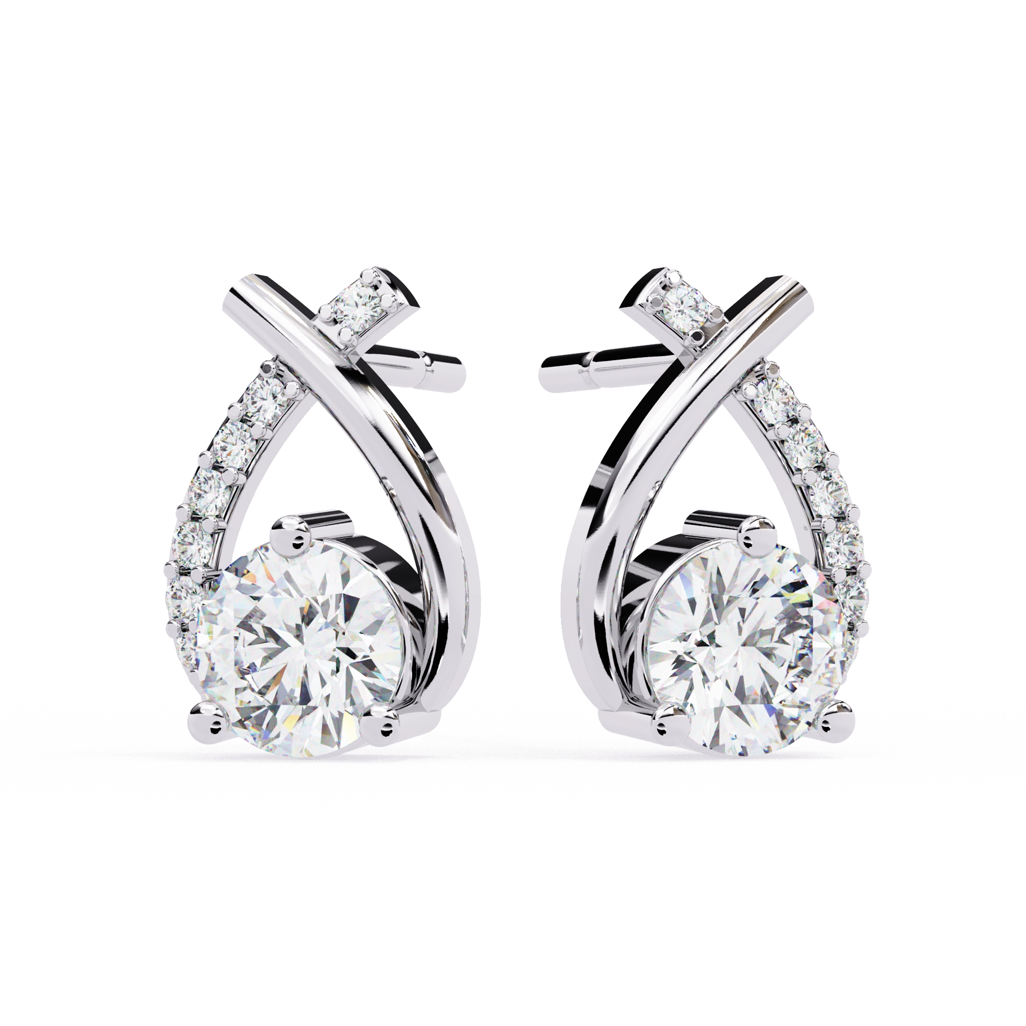 Twist Diamond Drop Earrings