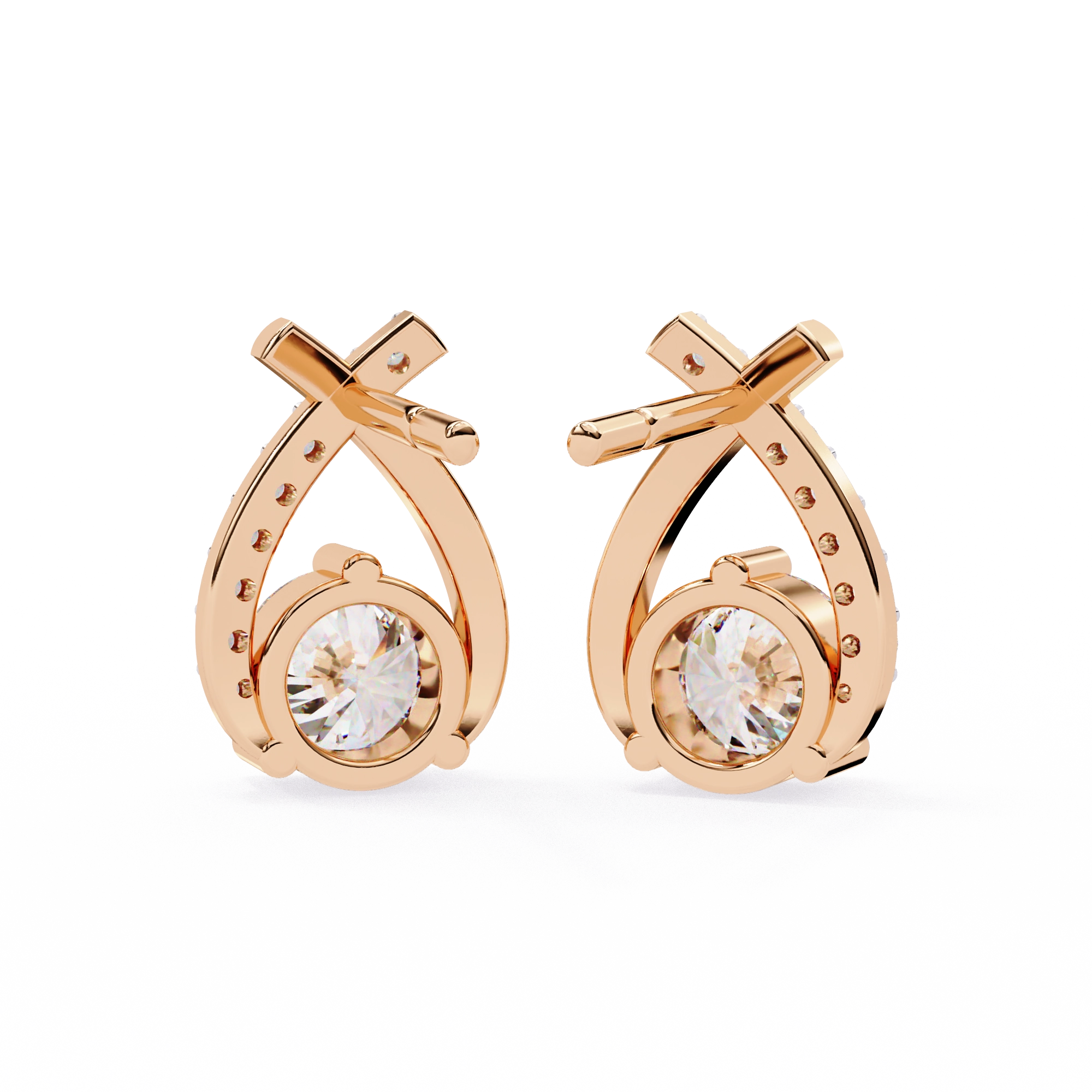Twist Diamond Drop Earrings
