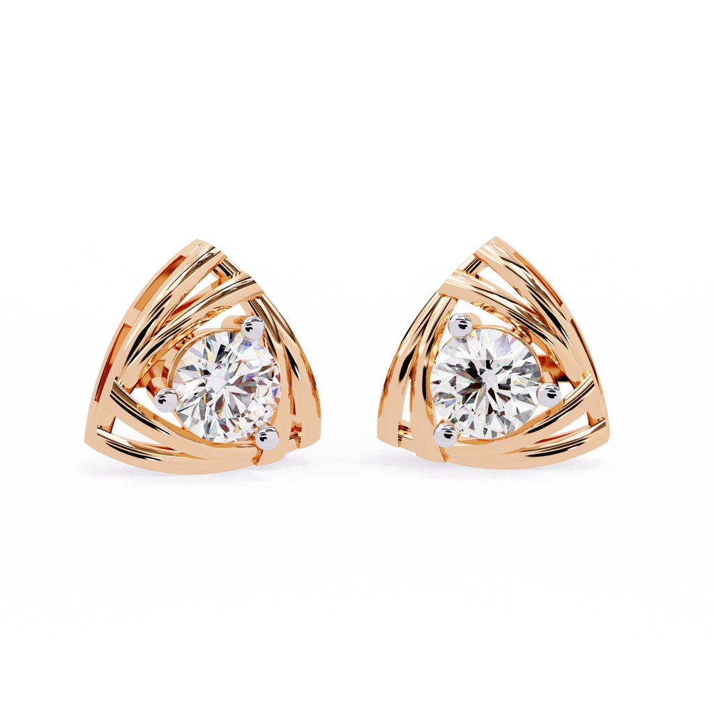 Triangle Diamond Stud Earrings