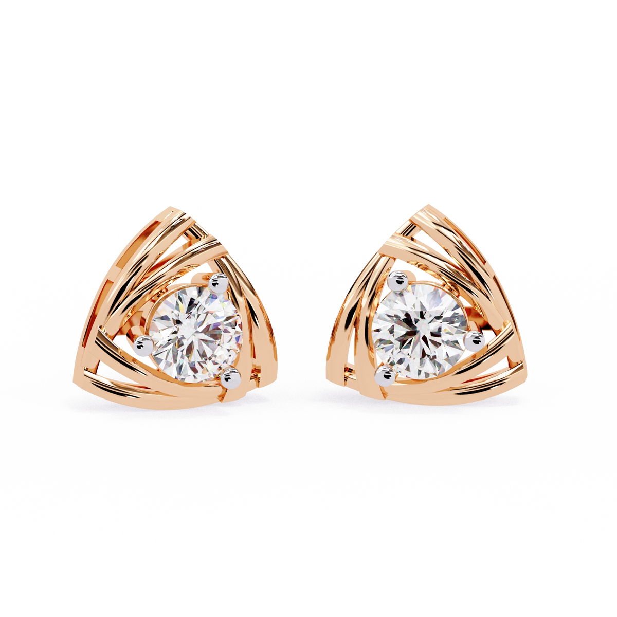 Triangle Diamond Stud Earrings