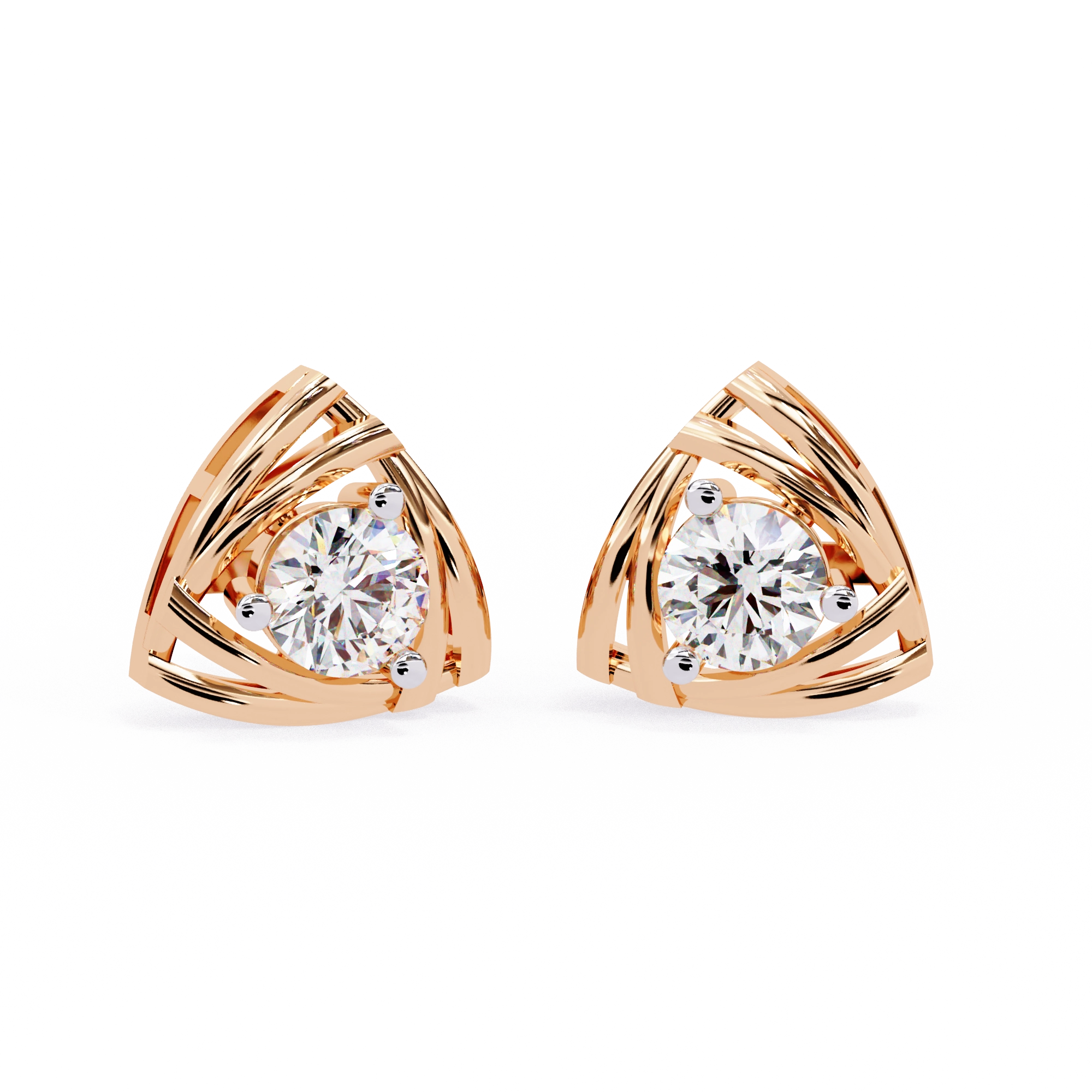Triangle Diamond Stud Earrings