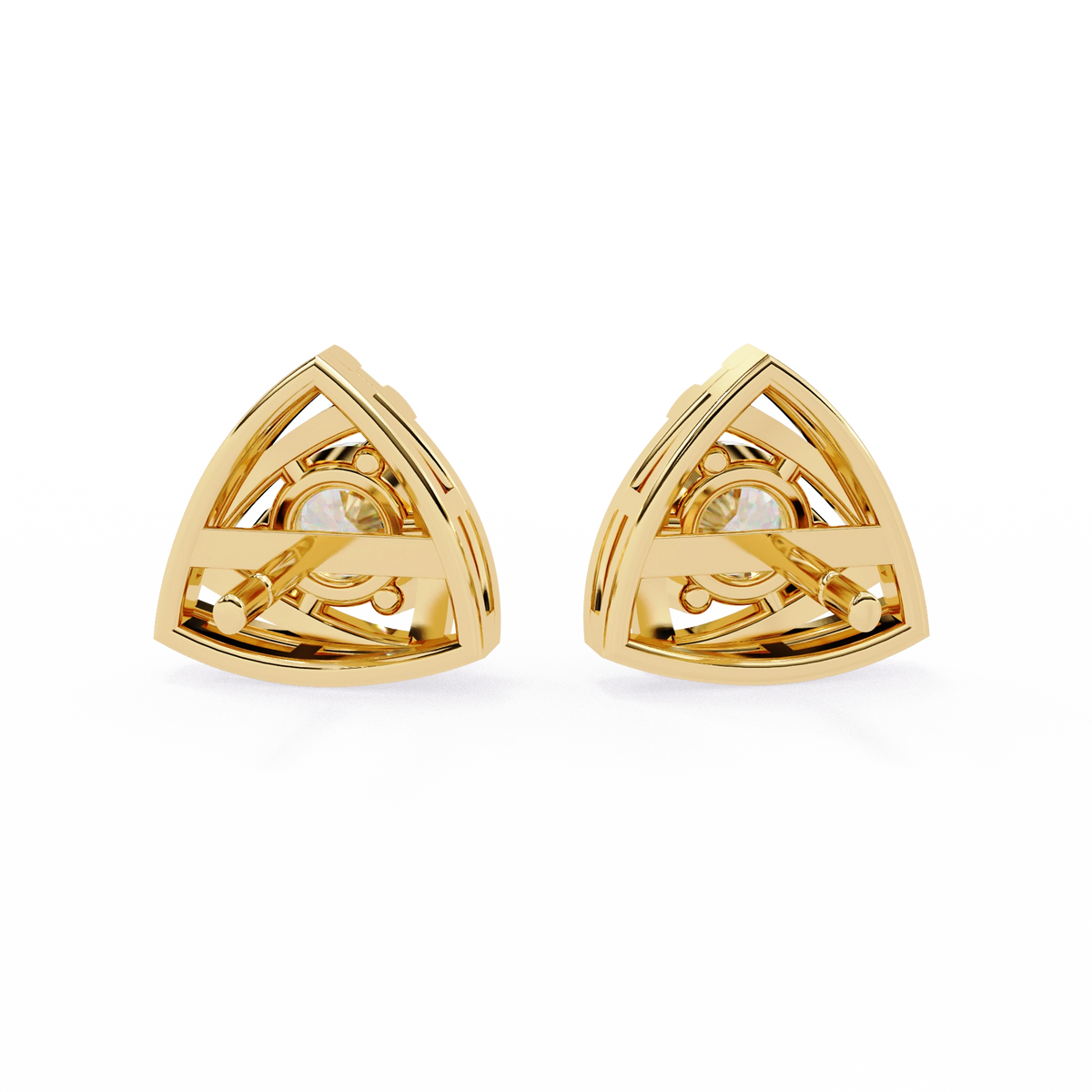 Triangle Diamond Stud Earrings