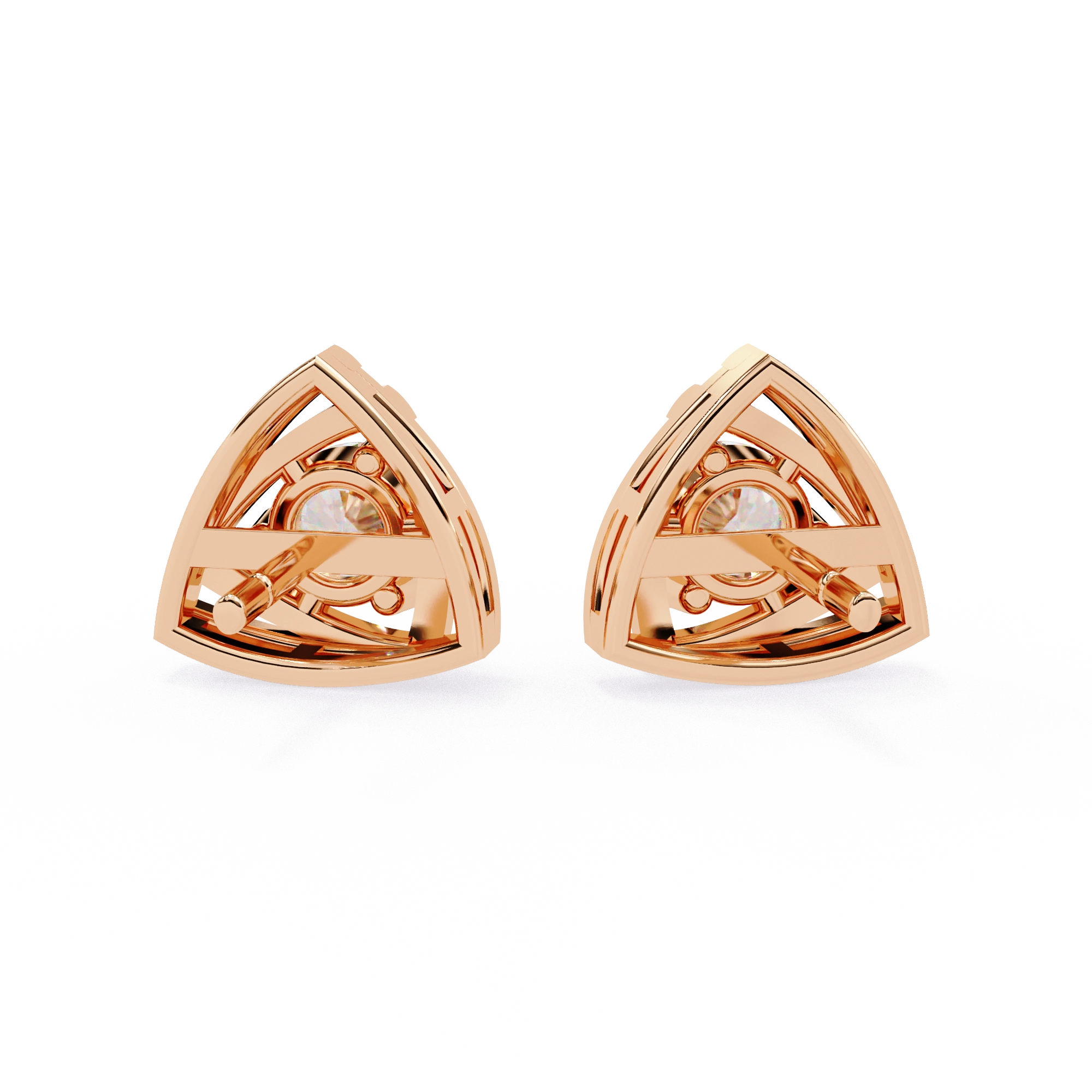 Triangle Diamond Stud Earrings