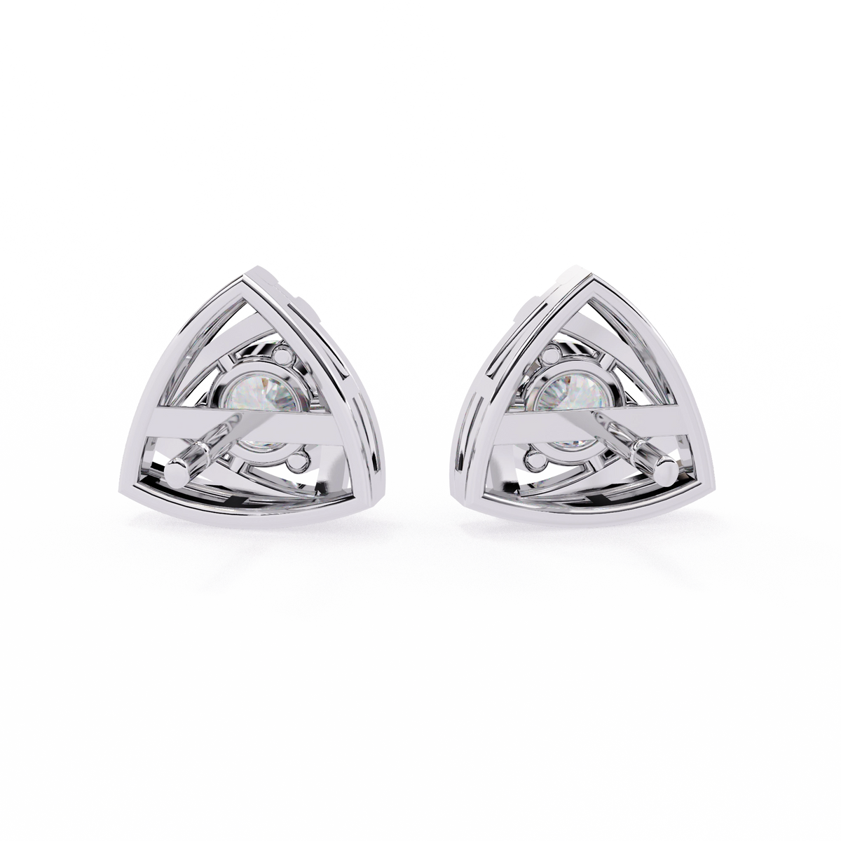 Triangle Diamond Stud Earrings