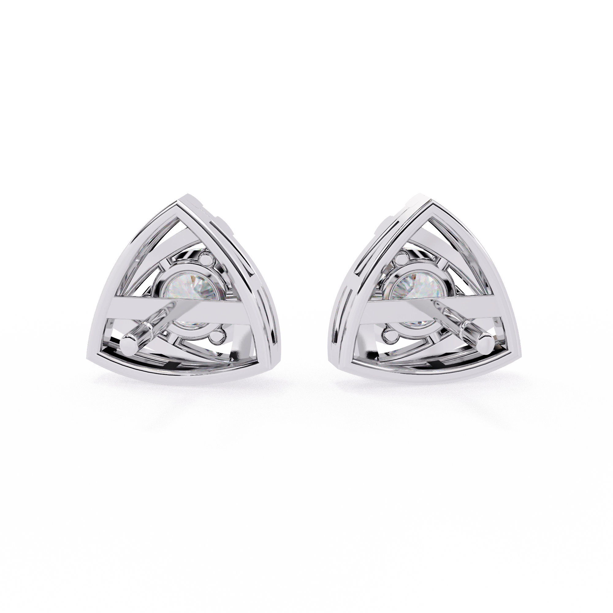 Triangle Diamond Stud Earrings