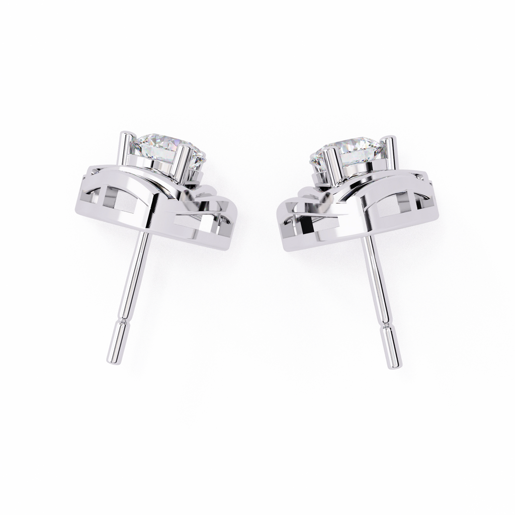 Triangle Diamond Stud Earrings