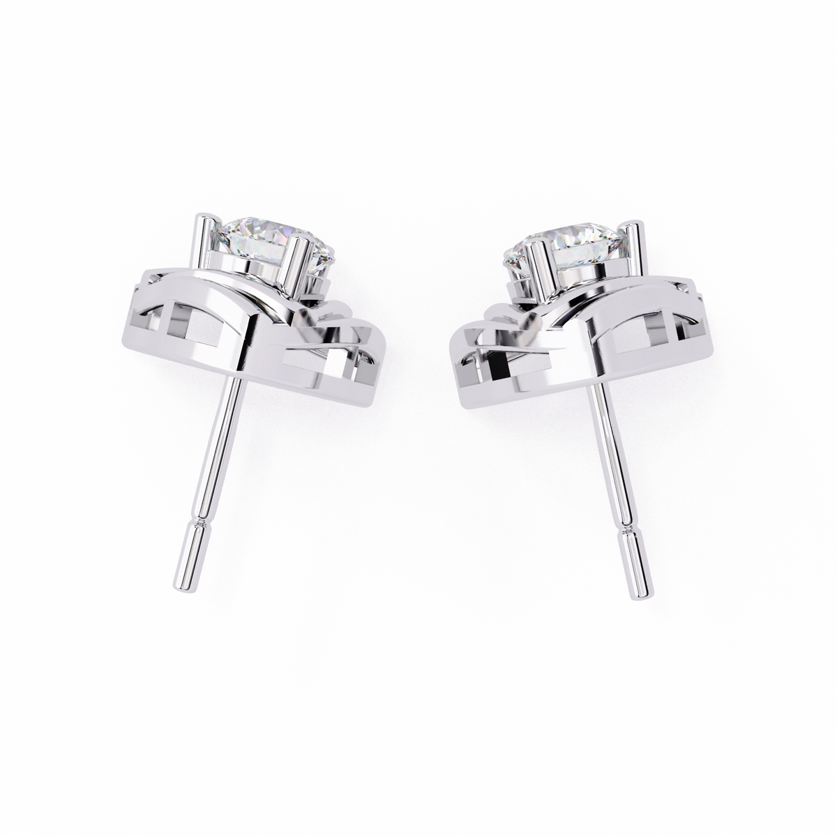 Triangle Diamond Stud Earrings