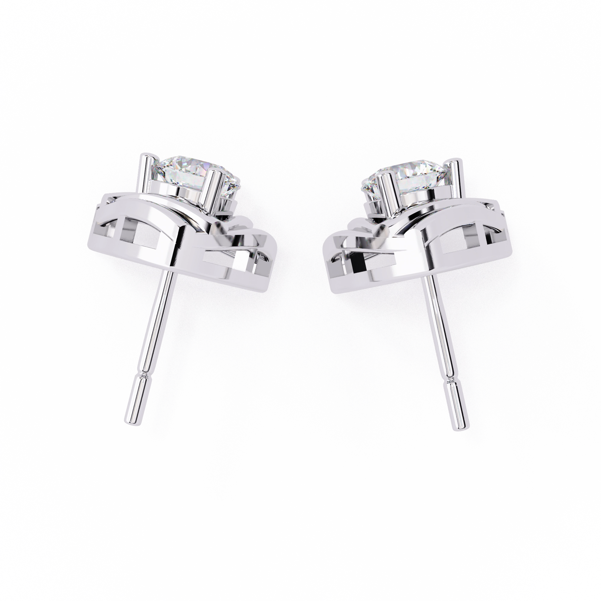 Triangle Diamond Stud Earrings