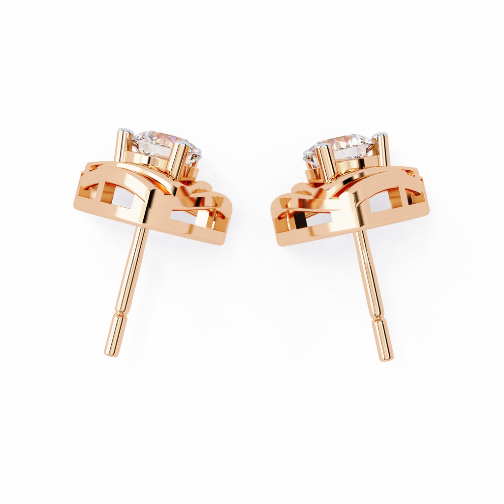 Triangle Diamond Stud Earrings
