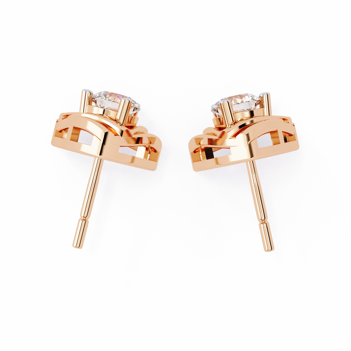 Triangle Diamond Stud Earrings