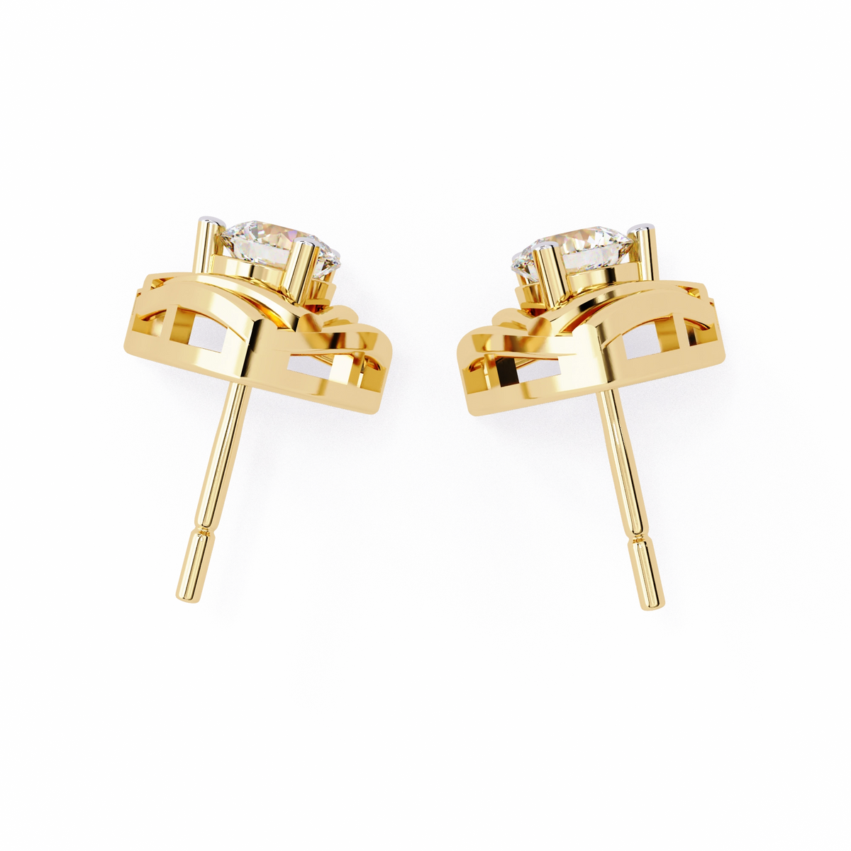 Triangle Diamond Stud Earrings