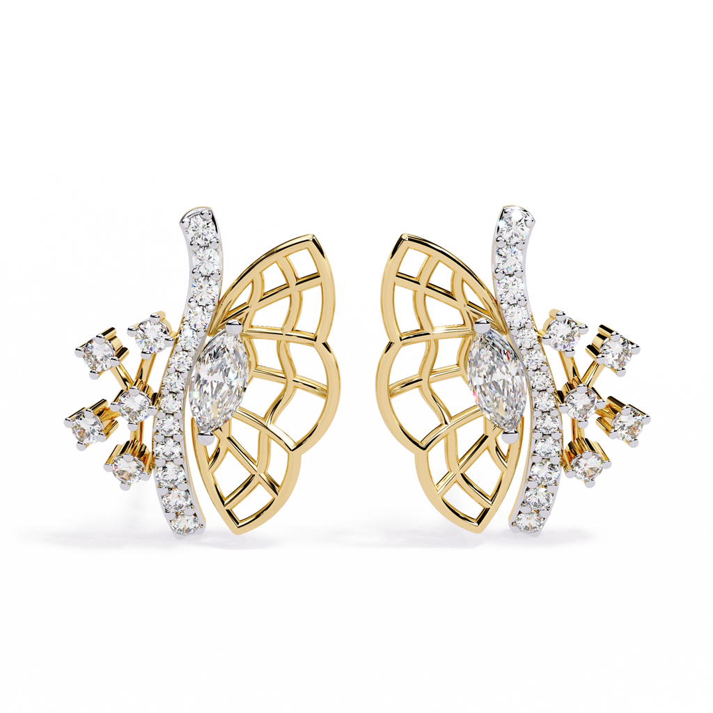 Fan Diamond Statement Earrings