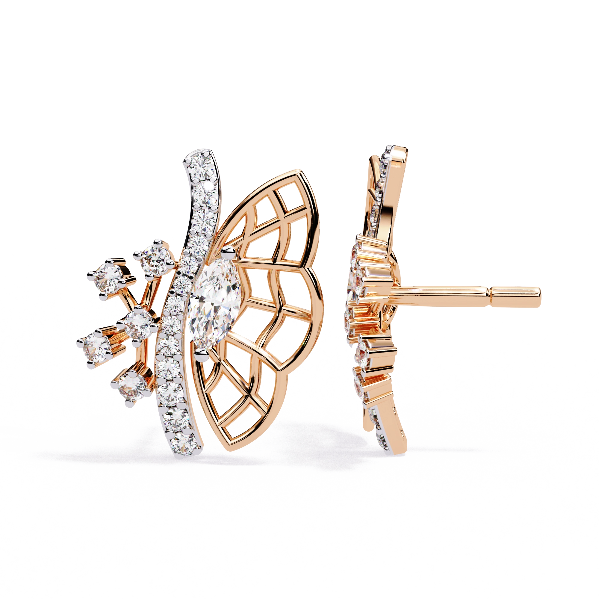 Fan Diamond Statement Earrings