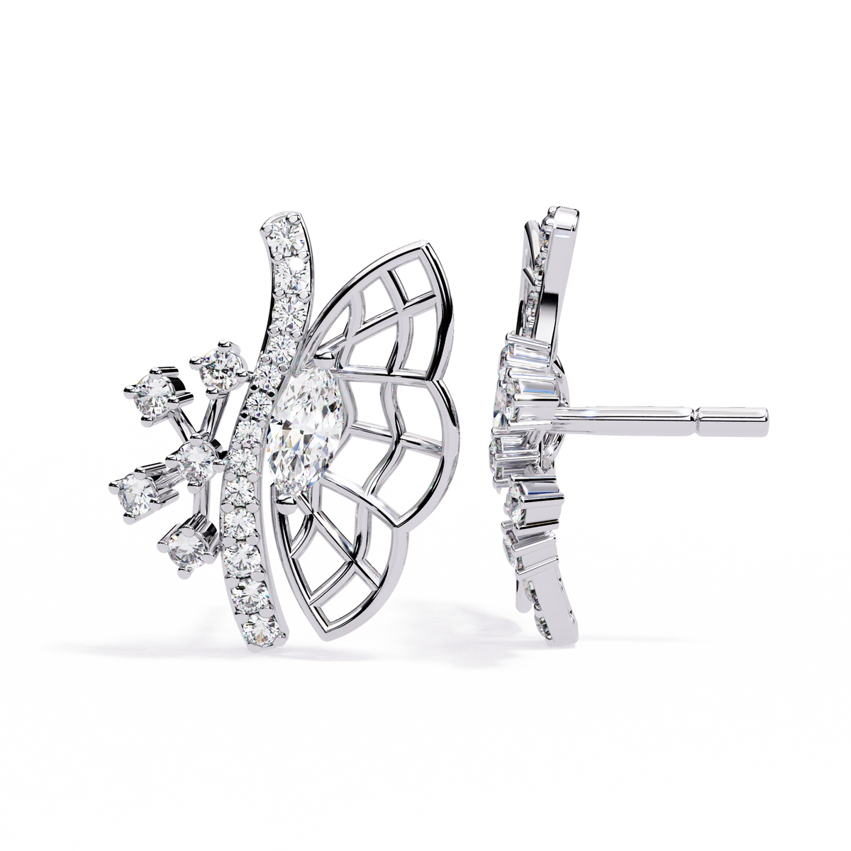 Fan Diamond Statement Earrings