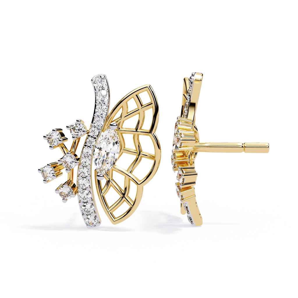 Fan Diamond Statement Earrings