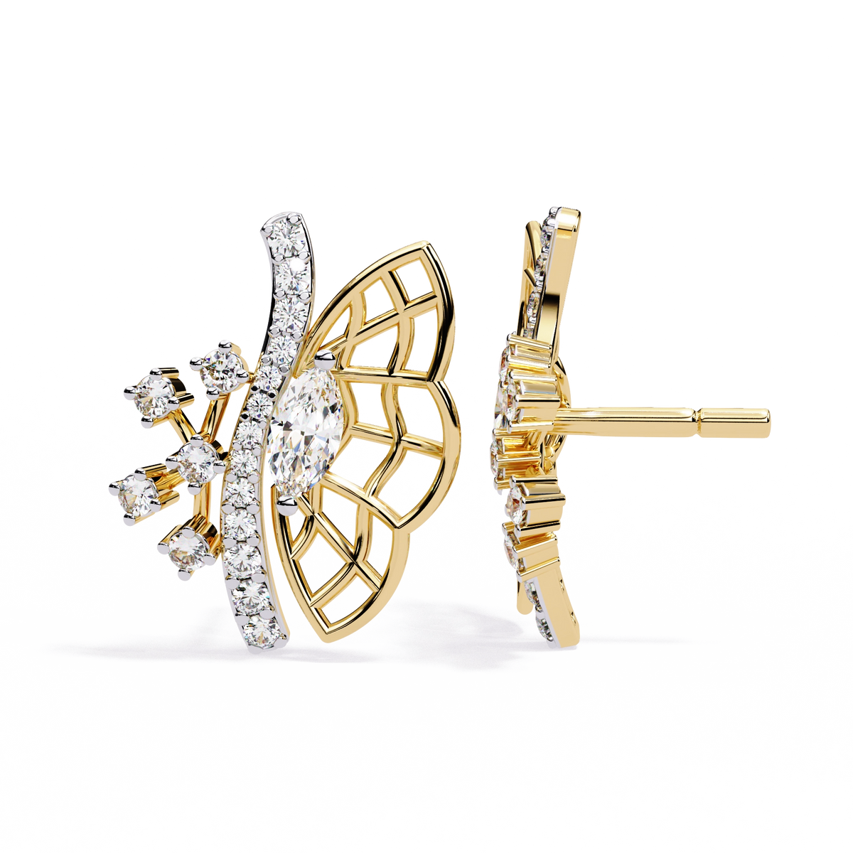 Fan Diamond Statement Earrings