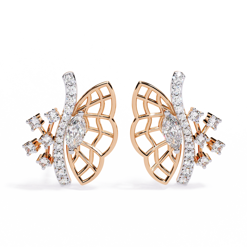 Fan Diamond Statement Earrings