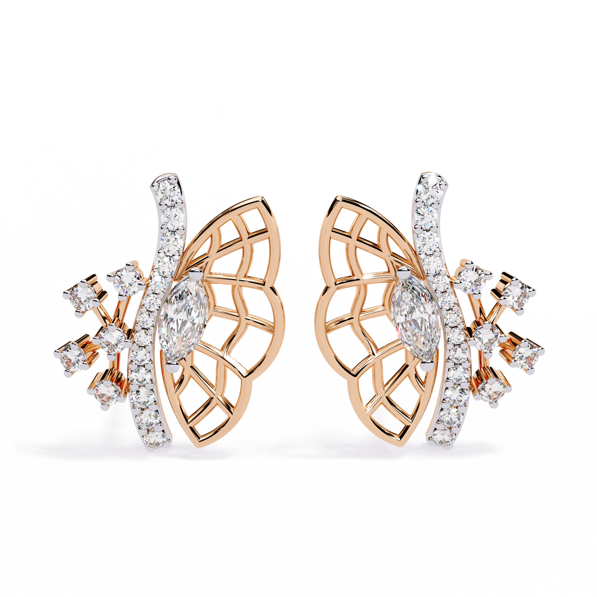 Fan Diamond Statement Earrings