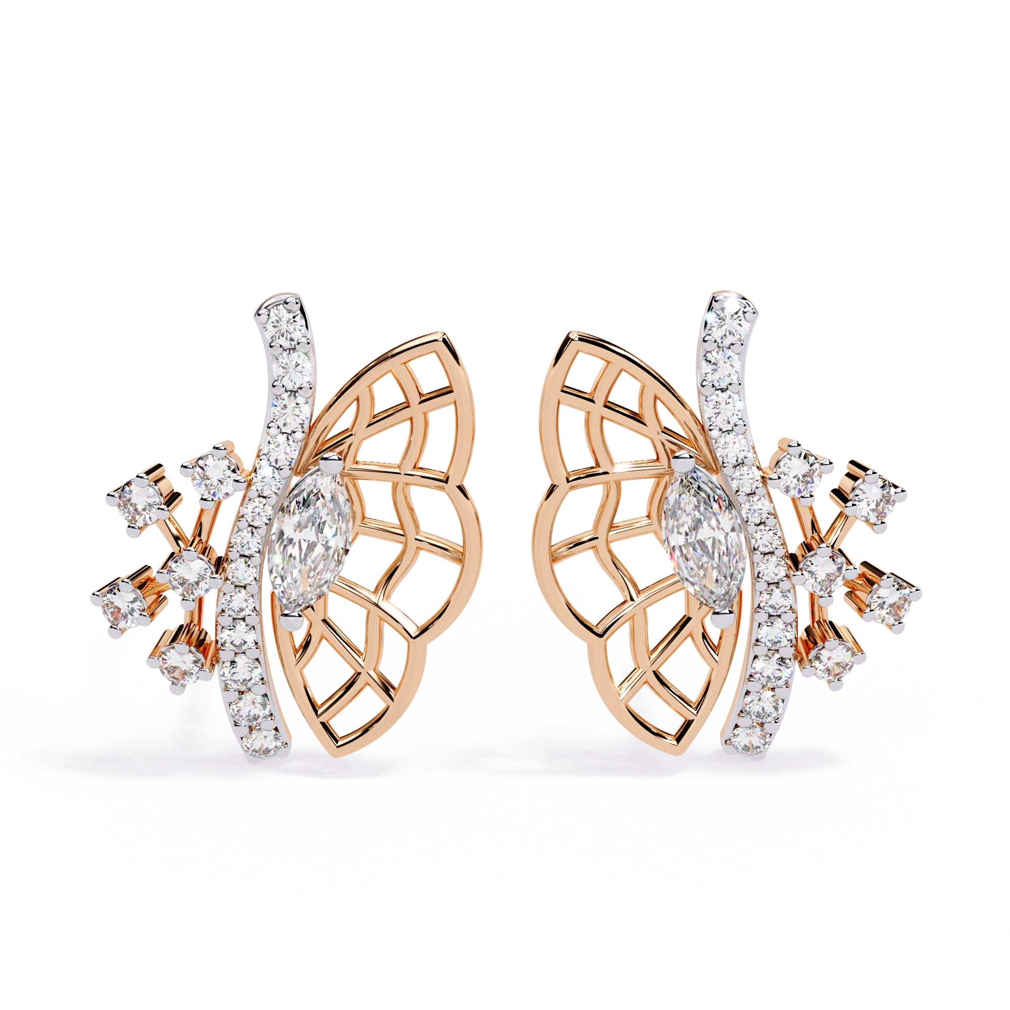 Fan Diamond Statement Earrings