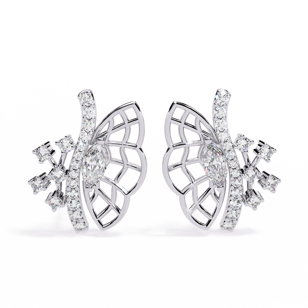 Fan Diamond Statement Earrings